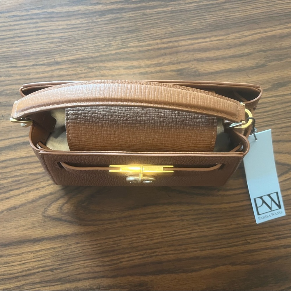 NWT Parisa Wang Madison Micro Top Handle in Chestnut with Gold Hardware - Picture 9 of 10